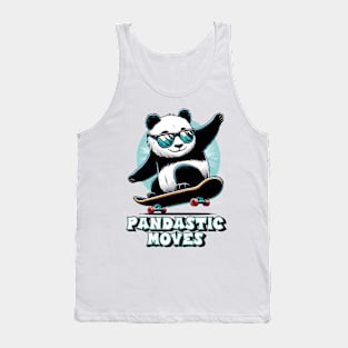 Cool panda with sunglasses on skateboard – "Pandastic Moves" Tank Top